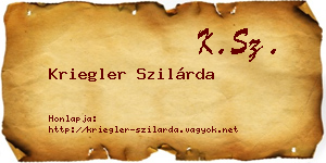 Kriegler Szilárda névjegykártya